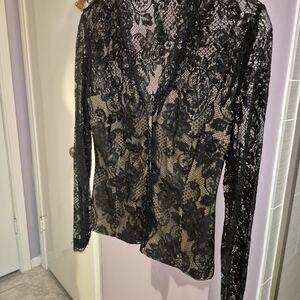Sherrie Bloom Black Lace Blouse